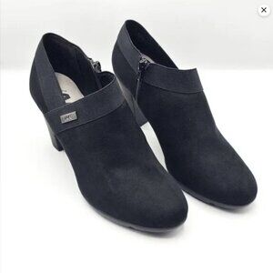 Anne Klein AKSPORT Heeled Ankle Bootie| Black Faux Suede | Size 11 | NWOT
